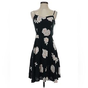 Old Navy Black Floral Spaghetti-Strap Midi Dress